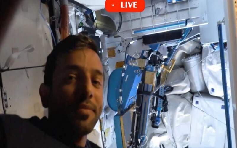 تردمیل زدن فضانورد اماراتی در ایستگاه فضایی
