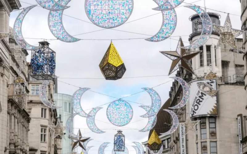 چراغانی مرکز لندن به مناسبت ماه رمضان