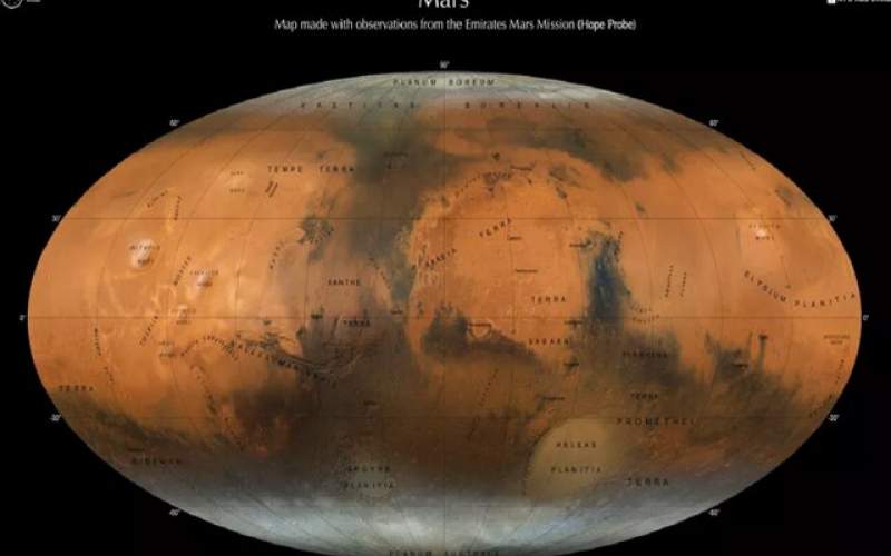 ارائه یک نقشه‌ خیره‌کننده جدید از مریخ