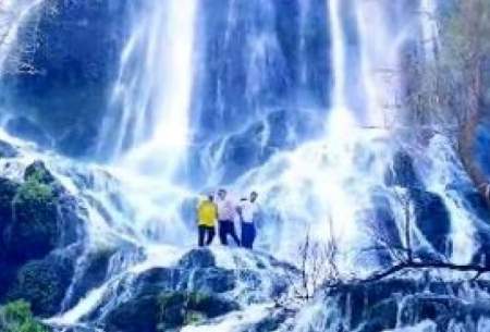 تصاویر عجیب بزرگترین آبشار خاورمیانه در ایران