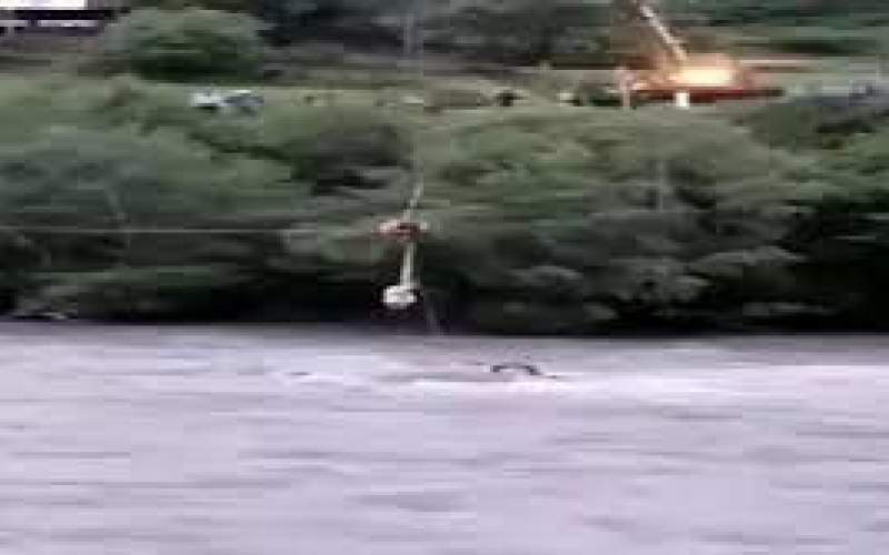 نجات ناموفق مرد گرفتار در رودخانه خروشان/فیلم