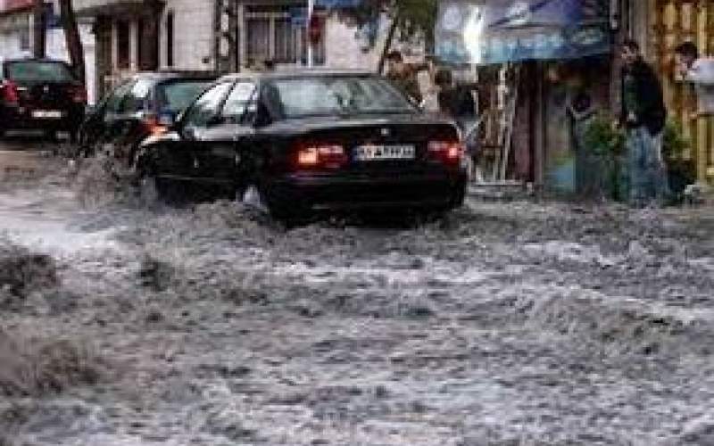 بارش شدید و سیل‌آسای باران در آذربایجان‌شرقی