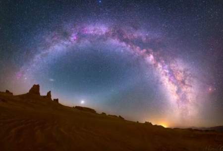 کهکشان راه ‌شیری در آسمان کویر ایران