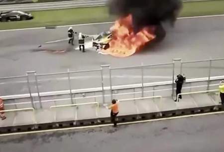 آتش‌ گرفتن وحشتناک خودرو حین حرکات نمایشی