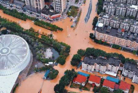 سیل شدید و طغیان رودخانه در شرق چین