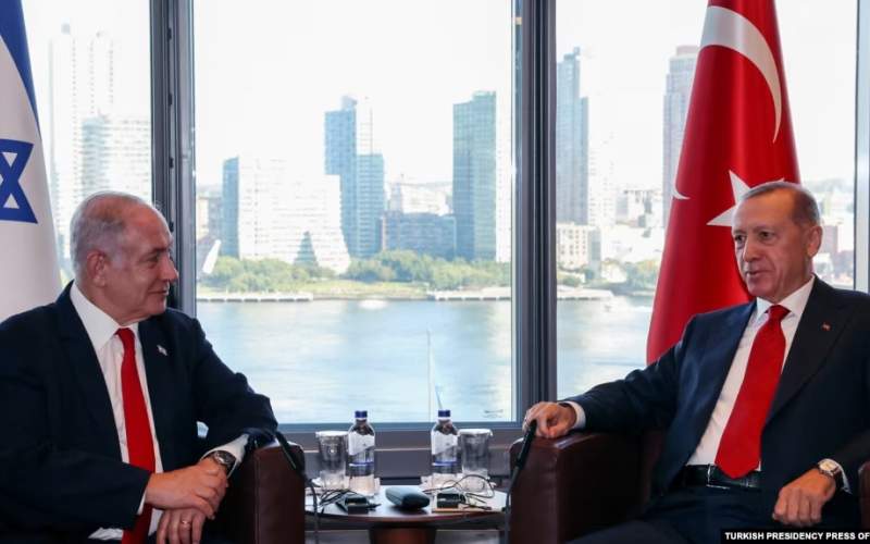 دیدار اردوغان (راست) با بنیامین نتانیاهو در نیویورک