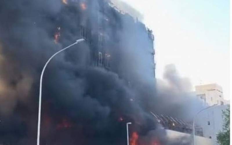 هتل هیلتون ریاض در آتش سوخت /فیلم