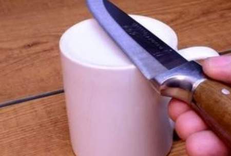 چگونه چاقو را با لیوان همچون یک تیغ تیز کنیم؟