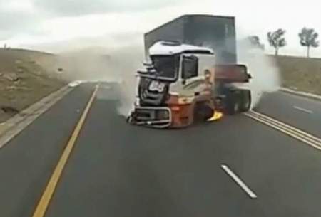 تصادف آتشین دو کامیون /فیلم