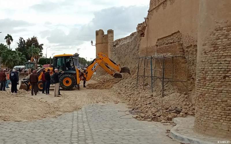 ریزش دیوار تاریخی  شهر قیروان تونس