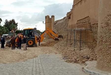 ریزش دیوار تاریخی  شهر قیروان تونس