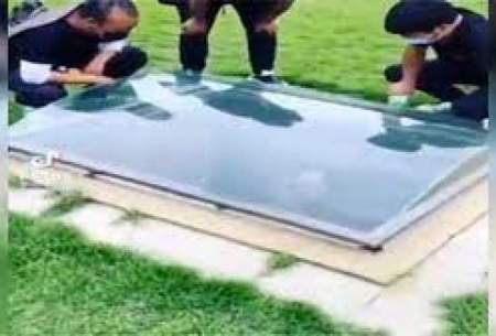 ویدیویی از قبرستانی عجیب با قبرهای شیشه‌ای!