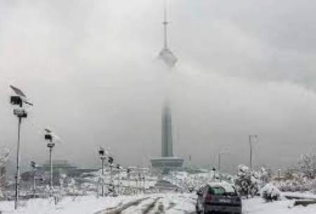 بارش برف و وزش باد شدید در تهران