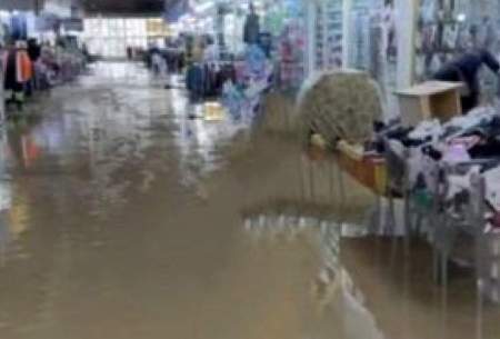 وضعیت اسفناک بازار مهاباد بعد از بارش باران