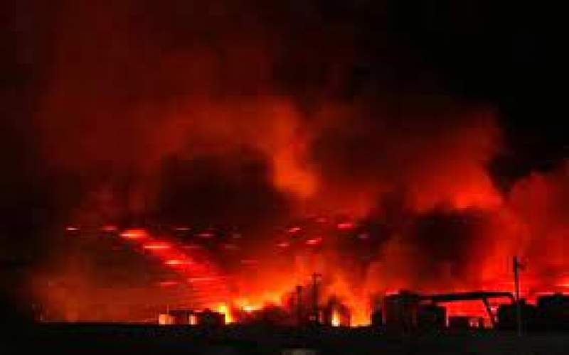 اولین تصاویر از آتش‌سوزی در بازار اربیل عراق