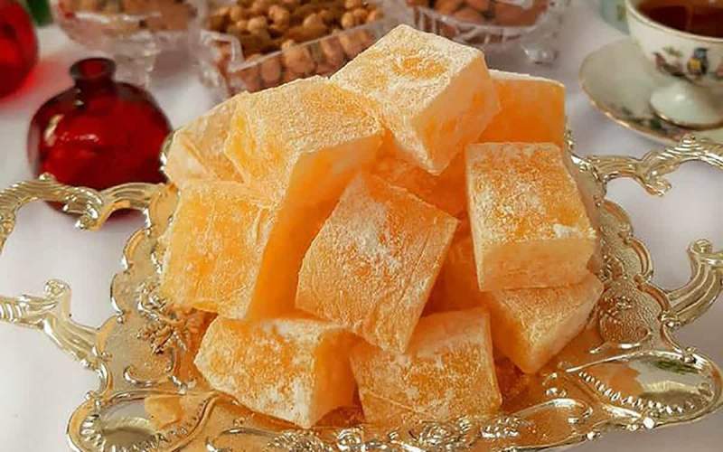 طرز تهیه راحه الحلقوم اصل ترکی با آب پرتقال