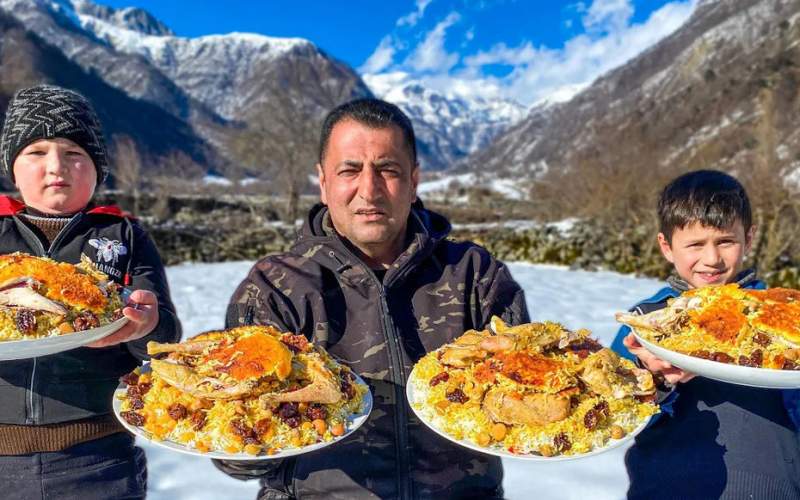 پخت پلو مرغ سنتی به سبک مشهور آذربایجانی