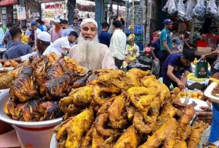 مرغ سوخاری غذای خیابانی محبوب دربنگلادش