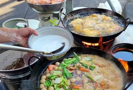 مرغ و گوشت سوخاری غذای خیابانی ویتنام
