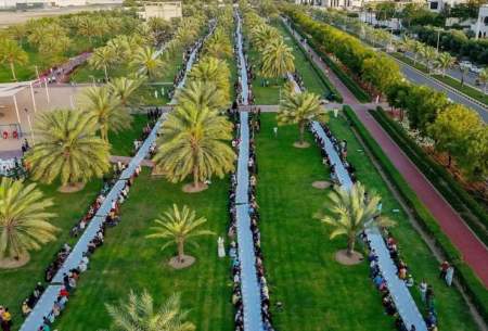 طولانی‌ترین سفره افطار دسته جمعی در امارات