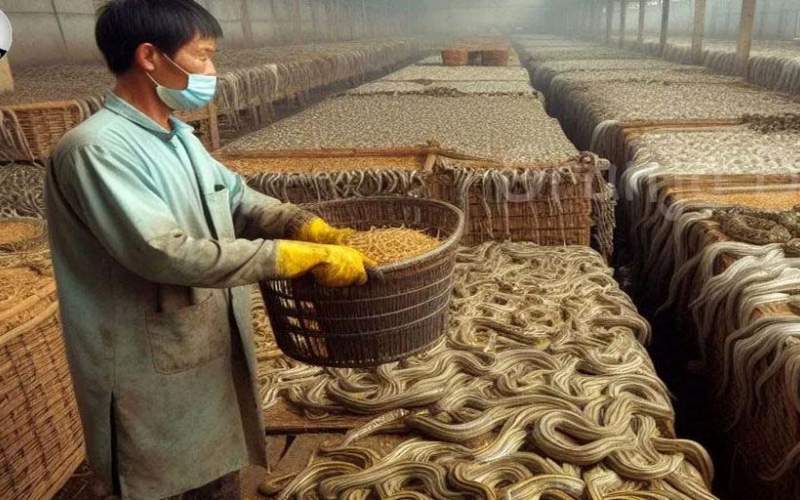 بزرگترین مزارع مار ویتنام و چین/فیلم