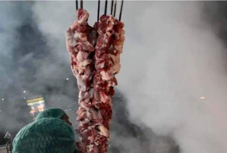 پخت پلوکباب با گوشت بره غذای خیابانی پاکستان