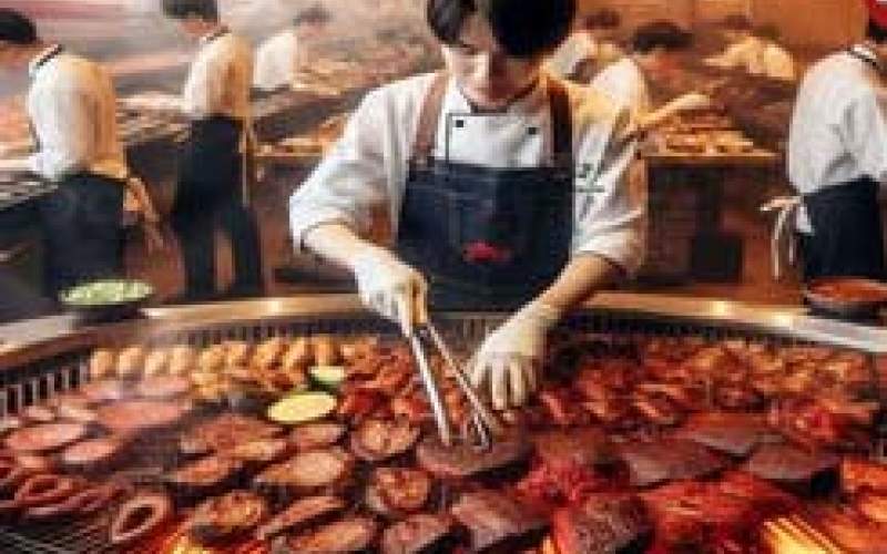 پخت 15 تن کباب گوشت اصیل تگزاسی درسئول