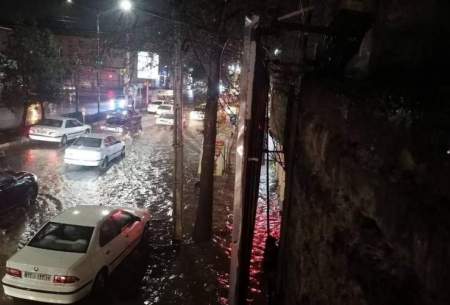 ویدئویی از باران شدید شبانه در آذربایجان غربی