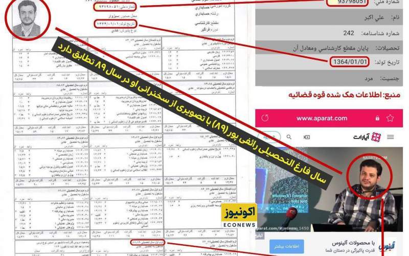 مدرک لیسانس حسابداری رائفی‌پور تایید شد