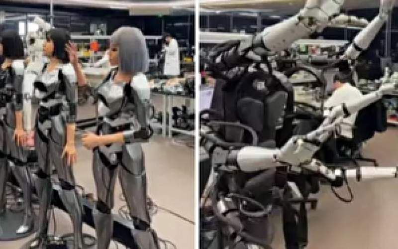 کارخانه ساخت ربات انسان‌نما در چین/فیلم