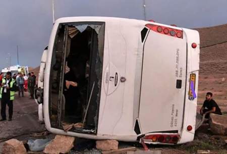 واژگونی مرگبار اتوبوس در جاده شوش به اهواز