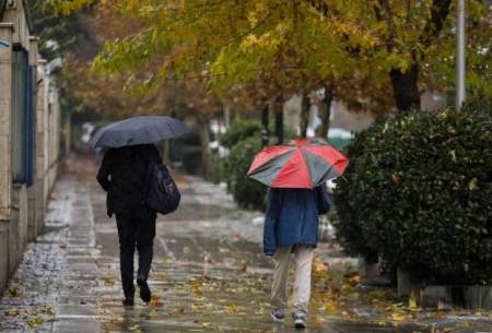 آسمان ابری و بارانی در تهران