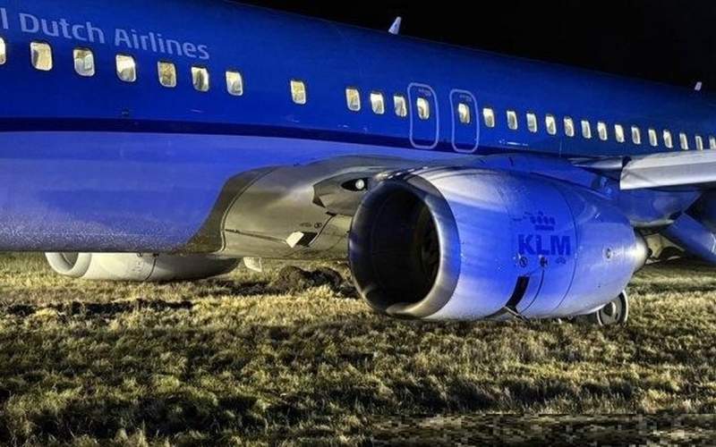 خروج هواپیمای KLM از باند فرودگاه/فیلم