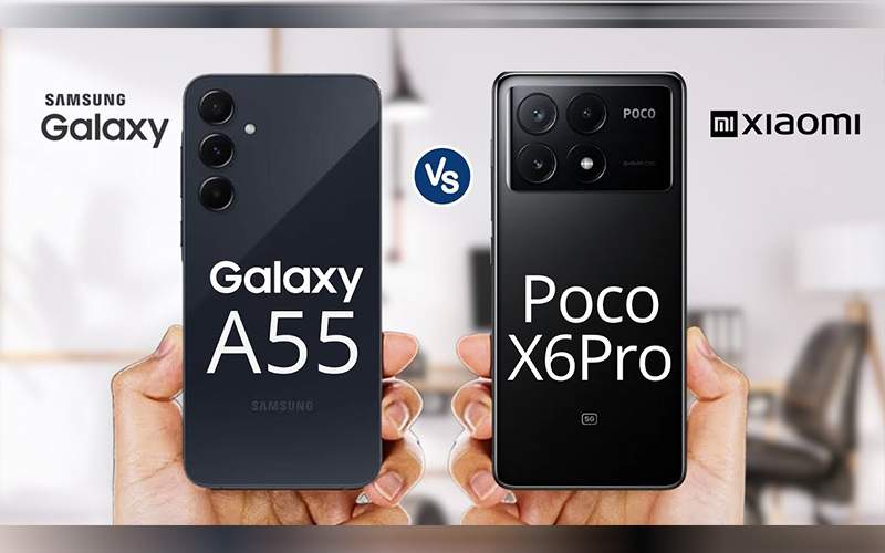 گوشی a55 و poco x6 pro