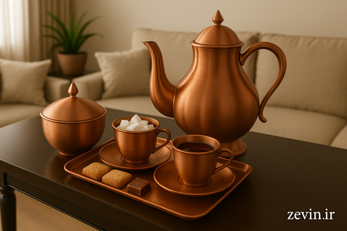 ظروف پذیرایی مسی در دکوراسیون منزل