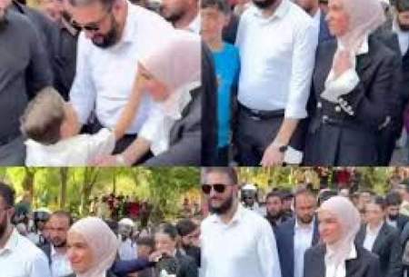 حضور جولانی و همسرش در پارکی در دمشق