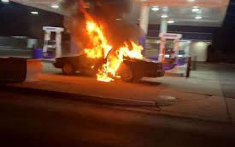 راننده بی‌احتیاط پمپ بنزین را به آتش کشید