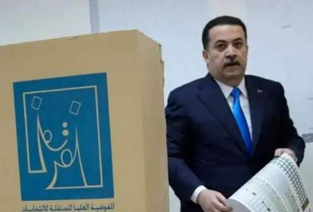 محمد شیاع سودانی، نخست‌وزیر عراق در هنگام دادن رای خود