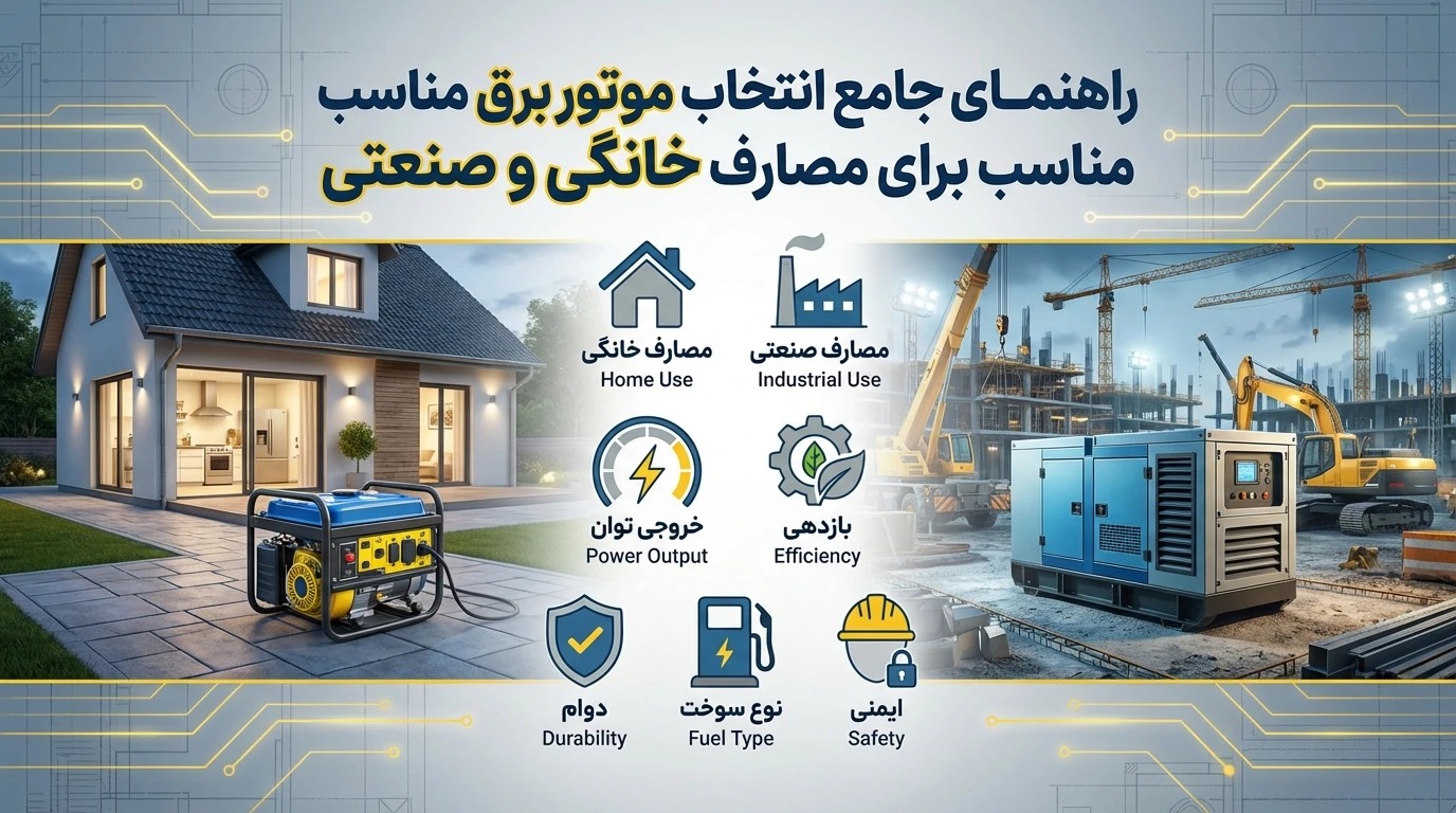 راهنمای جامع انتخاب موتور برق مناسب برای مصارف خانگی و صنعتی