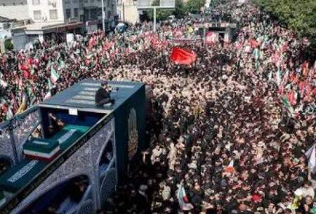 خودرو حامل پیکر شهدا در خیابان آزادی متوقف شد  <img src="https://cdn.baharnews.ir/images/video_icon.gif" width="16" height="13" border="0" align="top">