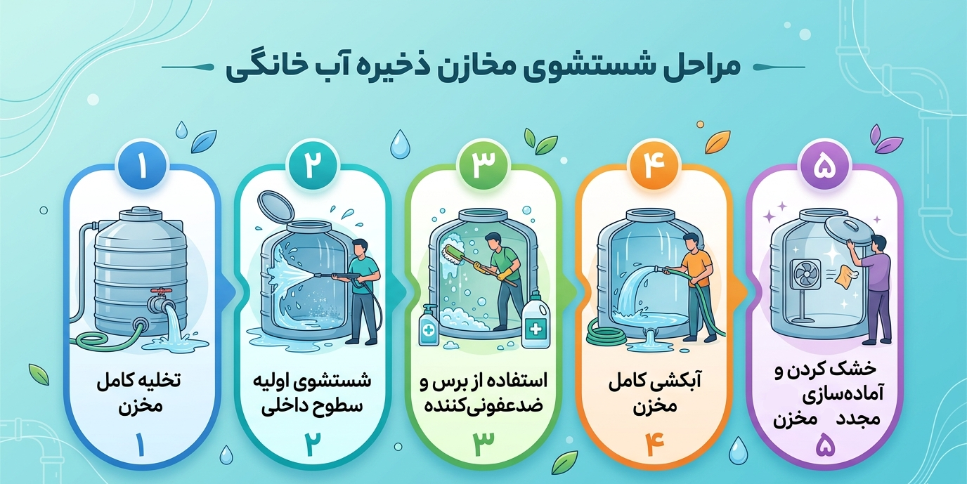 شستشوی مخازن ذخیره آب خانگی 