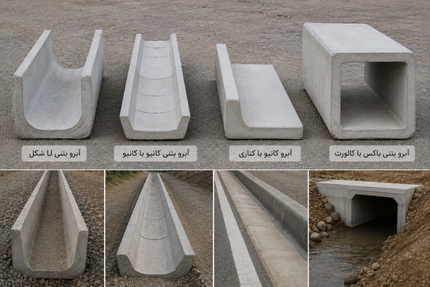 انواع آبرو بتنی پیش ساخته